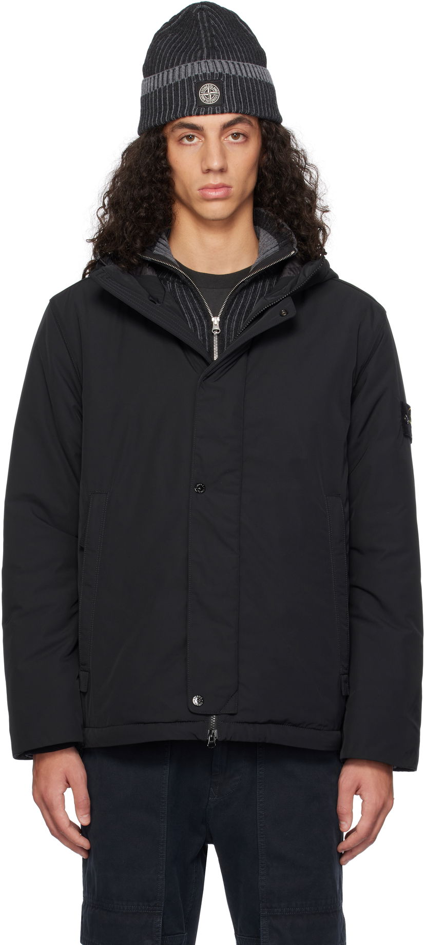 Jakke Stone Island Micro Twill Jacket Sort | 811543426