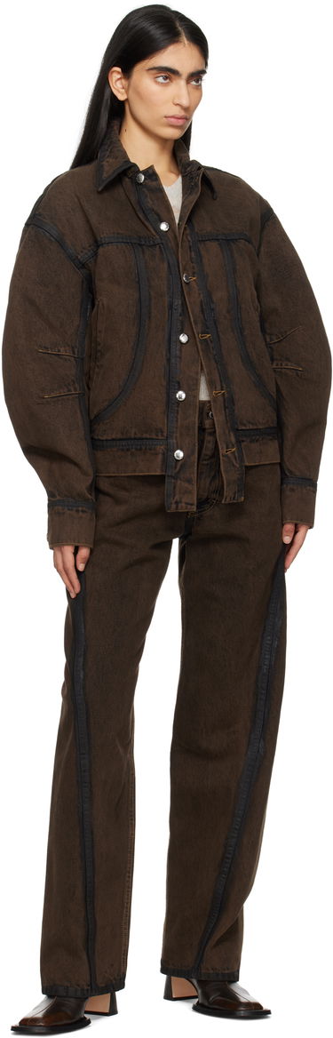Jakke Eckhaus Latta Eckhaus Latta EL Redux Denim Jacket Brun | 1224-EL-PS25-O -, 3