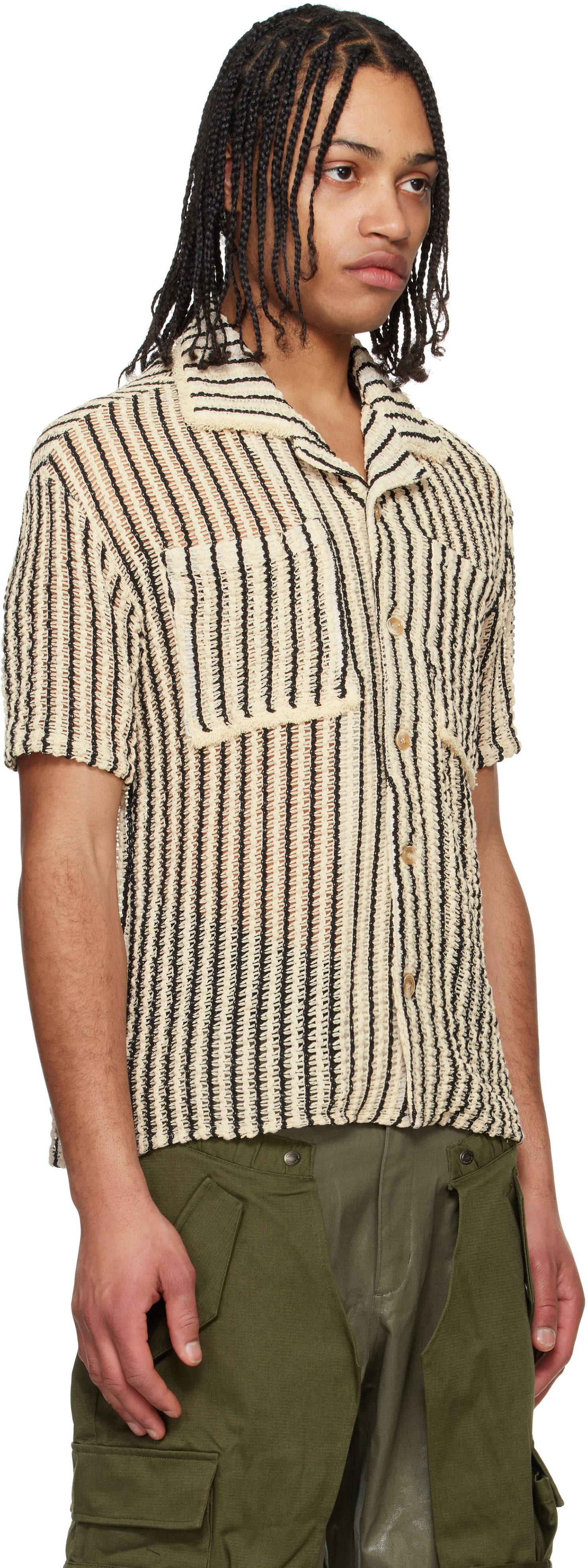 Skjorte Andersson Bell Andersson Bell Sheer Knit Striped Shirt Beige | atb1235m, 1