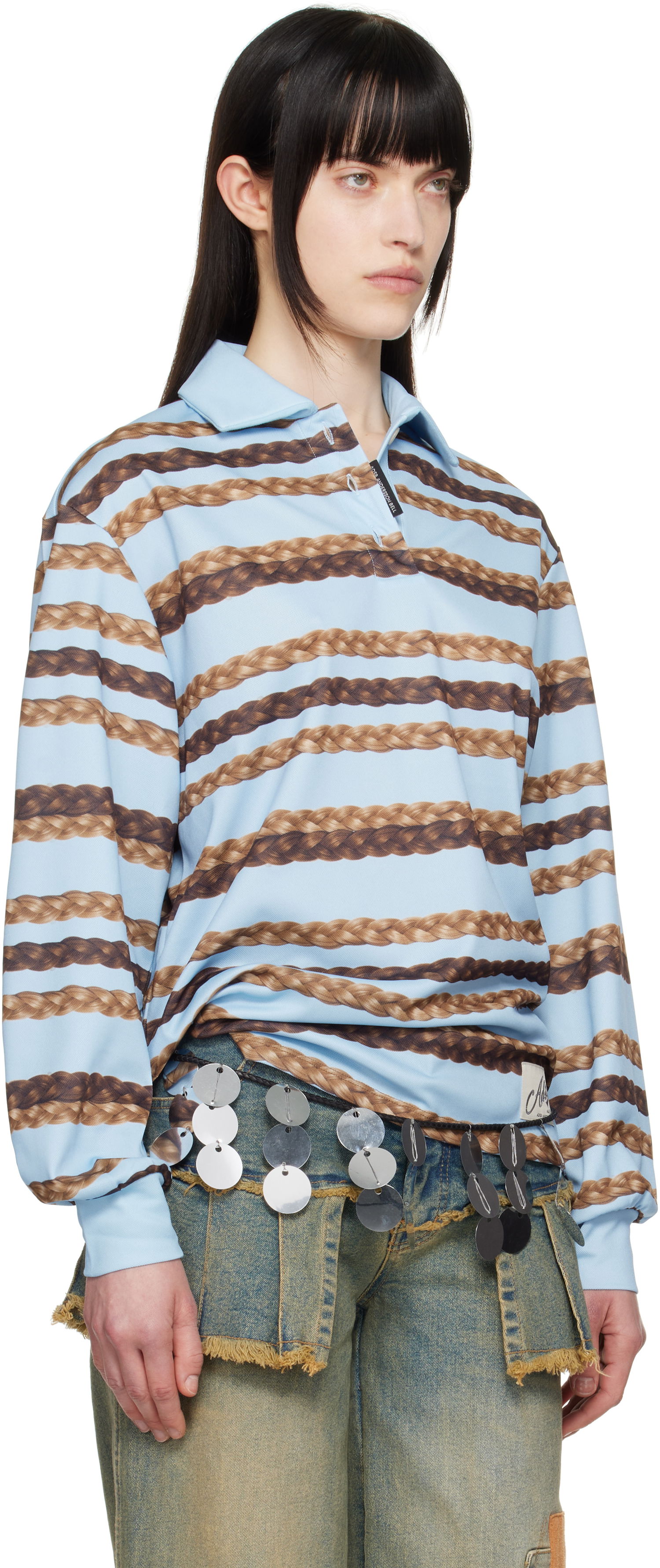 Polo skjorte Andersson Bell Andersson Bell Hair Braid Stripe Polo Blå | atb1264w, 1