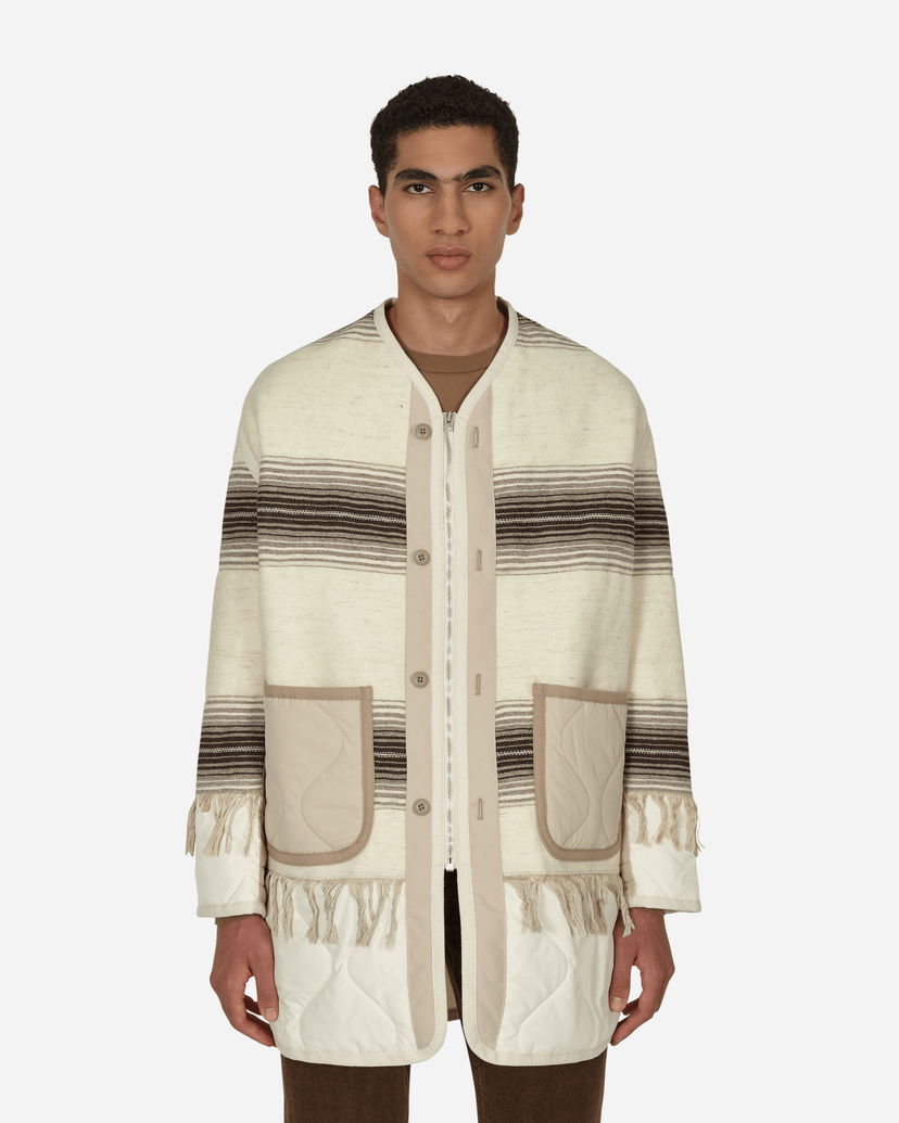 Frakker Junya Watanabe Fringed Wool Overshirt Beige | WJ-J001-W22  1