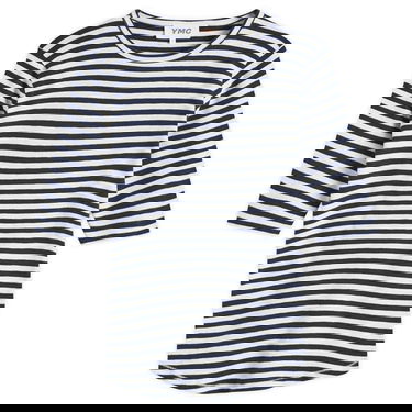 T-shirt YMC Earth Charlotte Striped Short Sleeve Top Blå | Q6AZC-NAVY-WHITE, 0