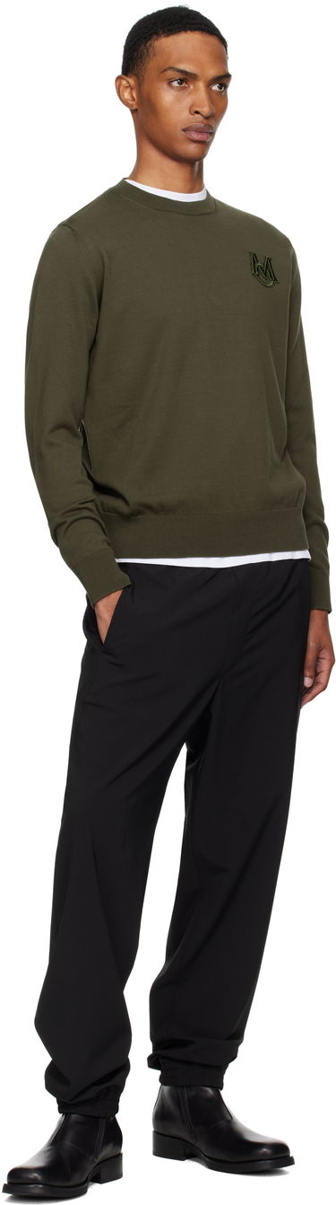 Sweater Moncler Moncler Embroidered Monogram Cotton Sweater Grøn | K20919C00013M1113, 4