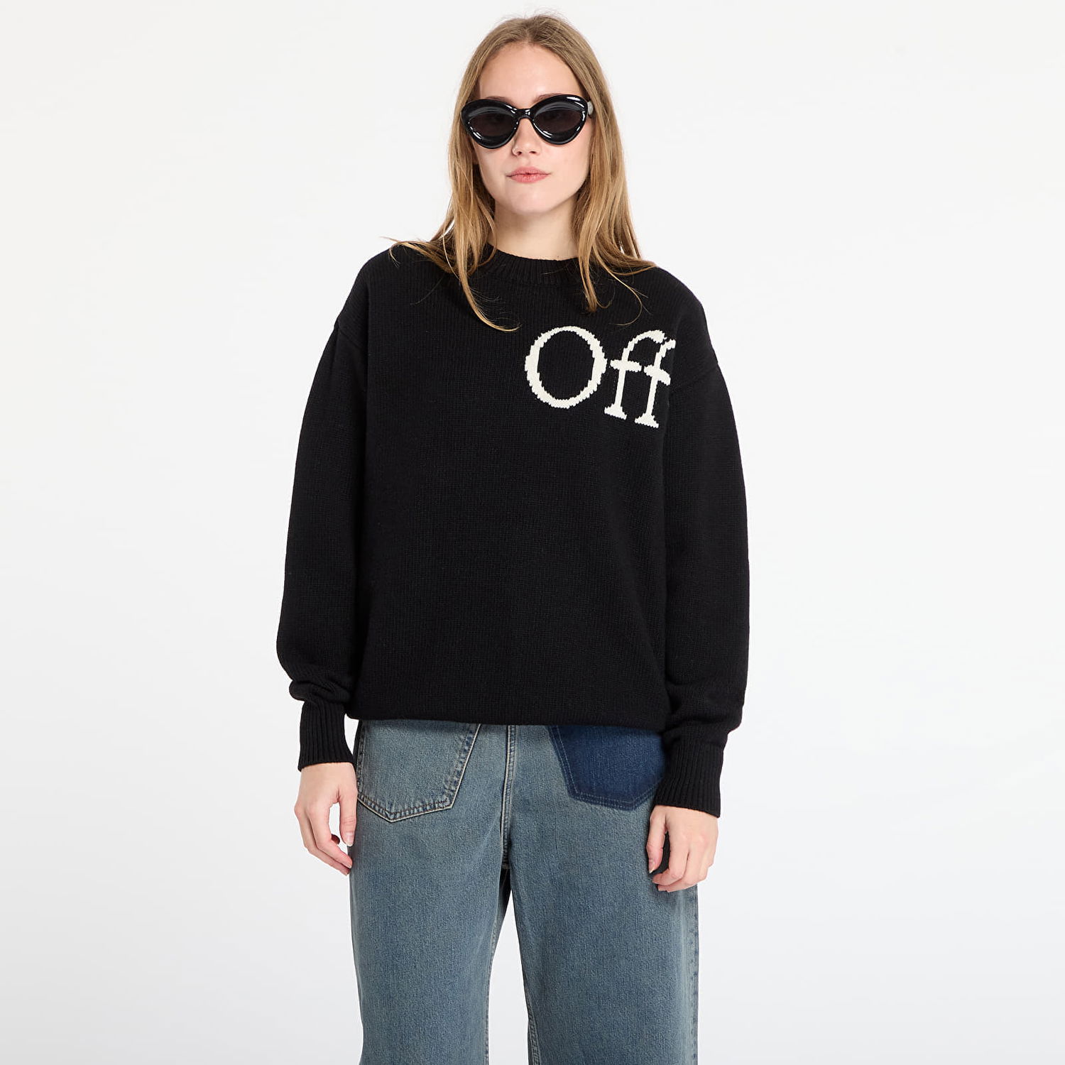 Sweater Off-White Off-White Bookish Shared Knit Crewneck Sort | OWHE10OF25KNI0021001, 0