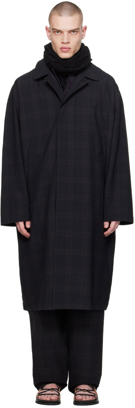 Frakker LEMAIRE Lemaire Checked Overcoat Sort | CO1055 LF1256