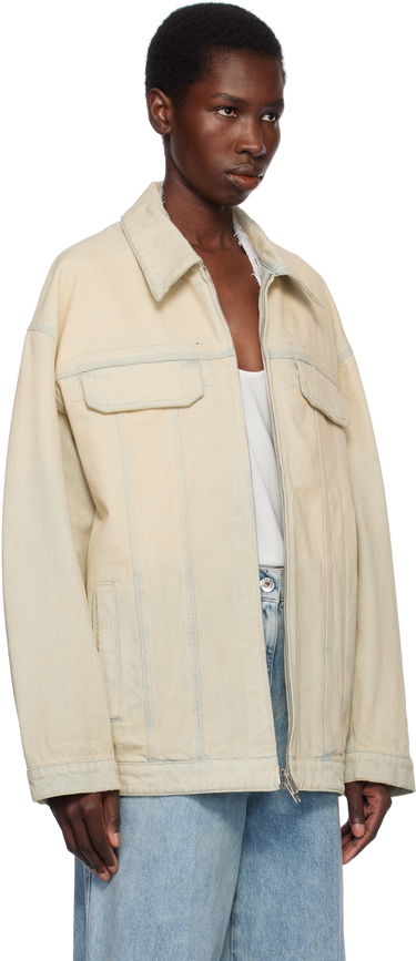 Jakke Stella McCartney Stella McCartney Sand Overdyed Denim Jacket Beige | 6D03853SQH18, 1