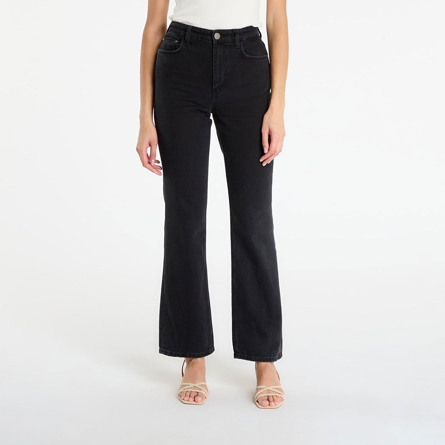 Bukser GUESS 80S High-Waisted Straight-Leg Pants 31 Sort | W5BA33D0981-WNTK, 0