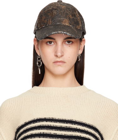 Kasket Acne Studios Acne Studios Distressed Monogram Baseball Cap Brun | C40401-, 0