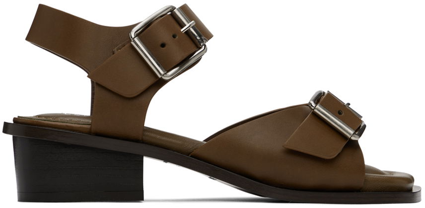 Sneakers og sko LEMAIRE Square Heeled Sandals Brun | FO0030 LL196, 0