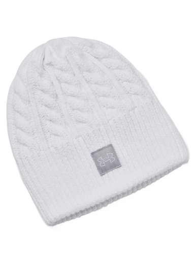 Beanie Under Armour Halftime Cable Knit Beanie Hvid | 1379995-100