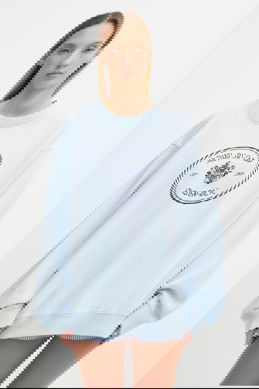 Sweatshirt Sporty & Rich Oversized Eden Crest Embroidered Sweatshirt Blå | ST07160621BL90, 0