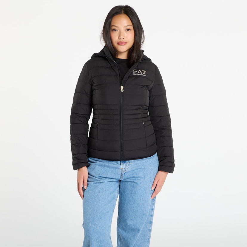 Puffer jakke Emporio Armani EA7 Emporio Armani Quilted Hooded Jacket Sort | 8NTB23TNF8Z0200