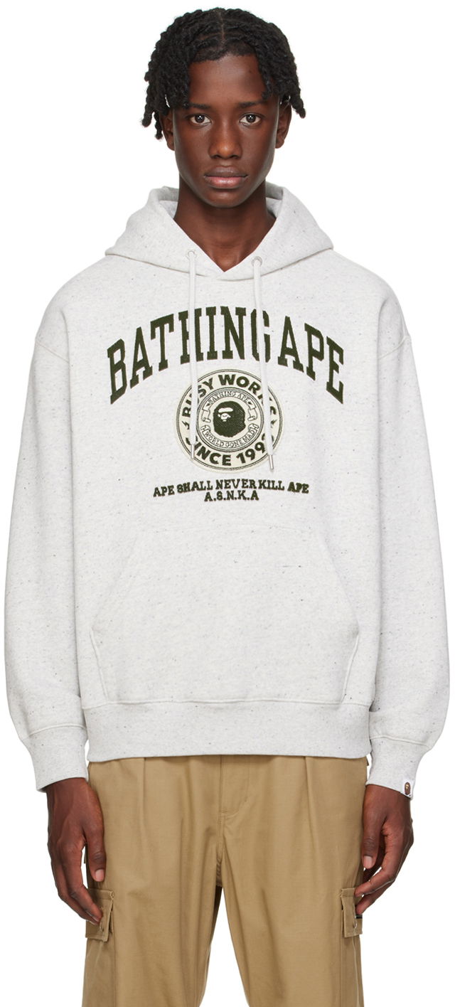 Sweatshirt BAPE College Hoodie Grå | 001PPJ801057I, 0