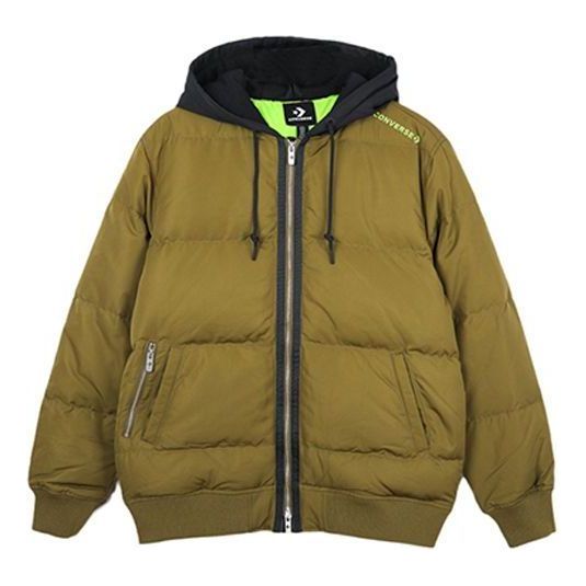 Puffer jakke Converse Down Bomber Jacket Grøn | 10019992-A02