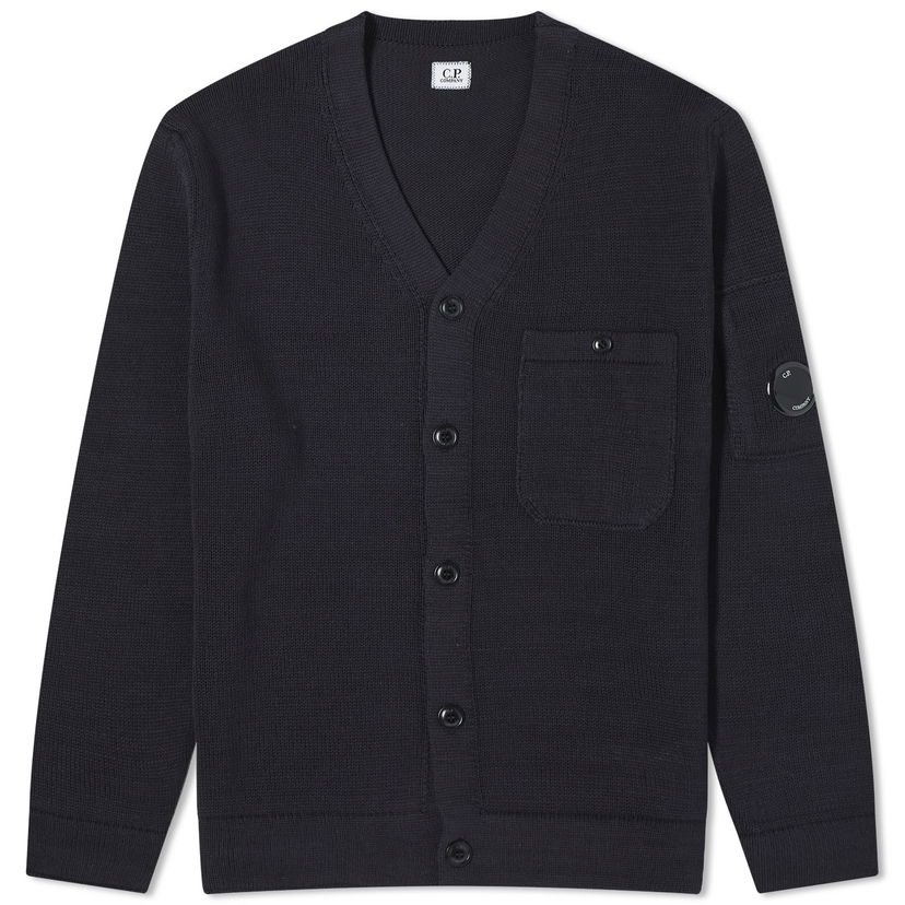 Sweater C.P. Company Lens Knit Cardigan Mørkeblå | 16CMKN125A-006482A-888