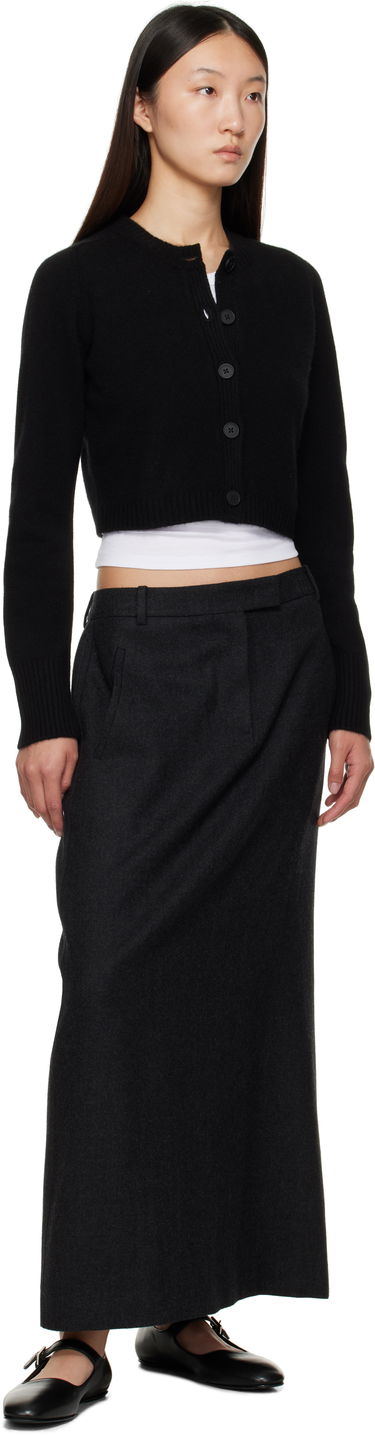 Sweater Loulou de Saison Loulou de Saison Zephir Cashmere Cropped Cardigan Sort | ZEPHIR LDS, 3