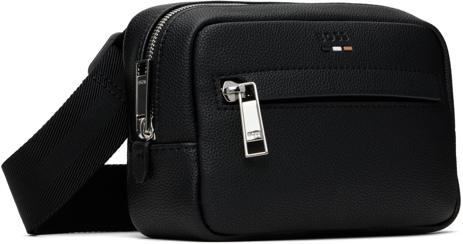 Taljetaske BOSS BOSS Pebble-Grained Faux-Leather Belt Bag Sort | 50548019, 1
