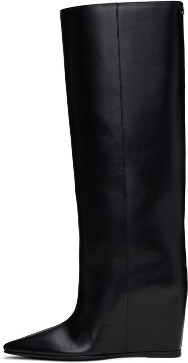 Sneakers og sko Courrèges Astro Wedged Leather Tall Boots Sort | 324SBT035CR0017, 2