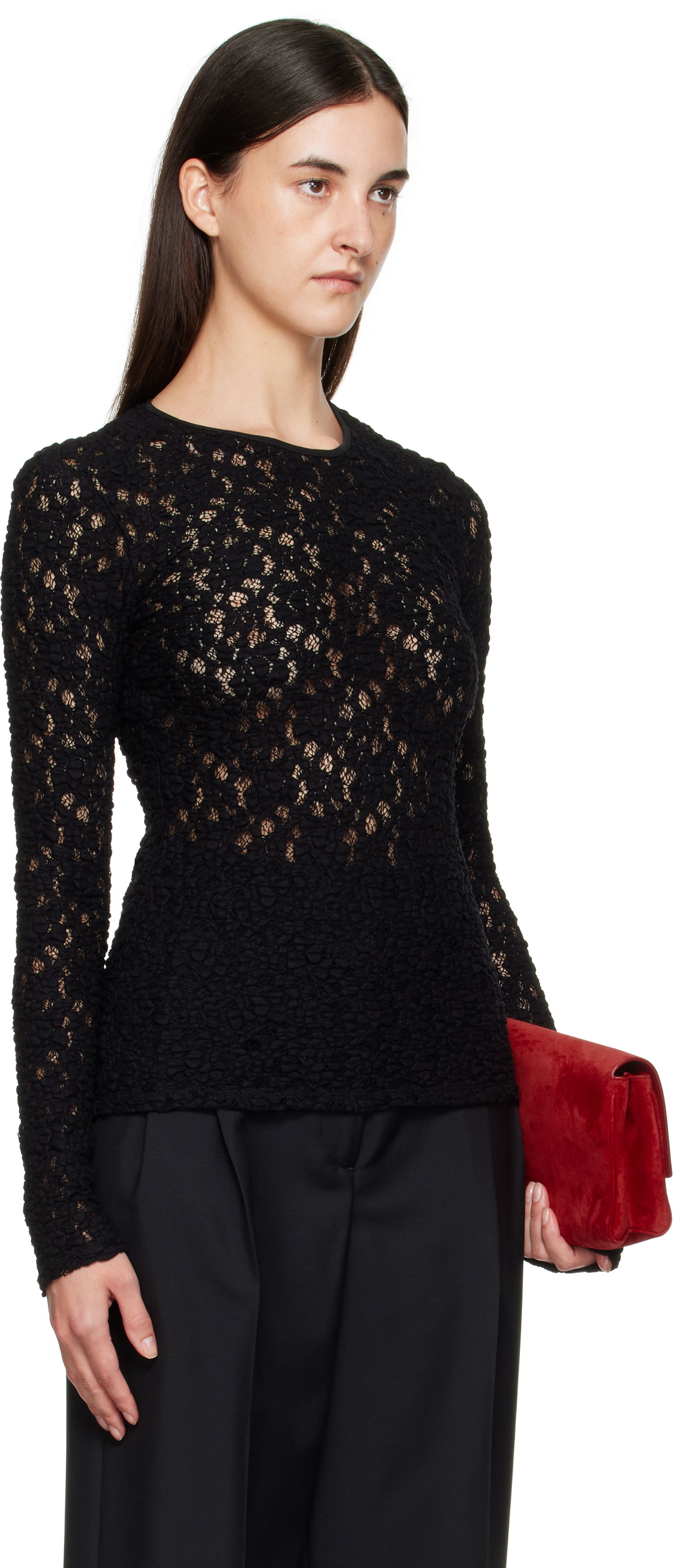 T-shirt Max Mara Max Mara Gennaio Lace Top Sort | 2526946041600, 1