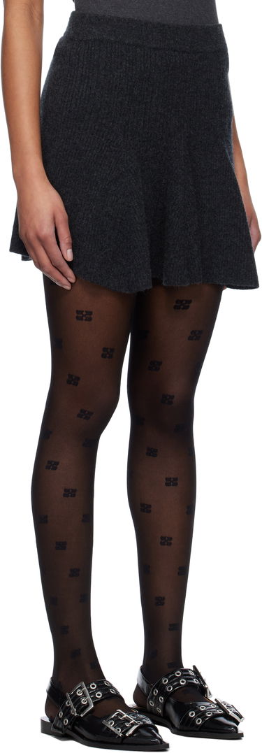 Nederdel GANNI GANNI Cashmere Blend Mini Skirt Grå | K2420, 1