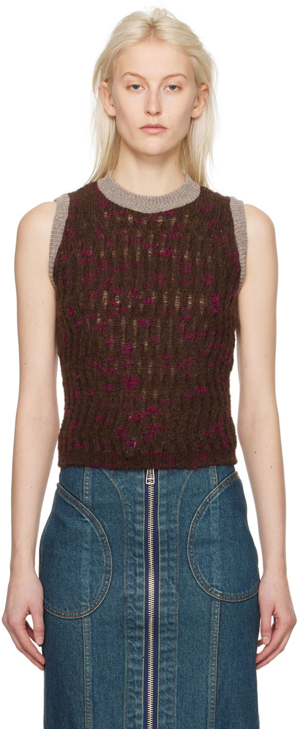 Sweater Eckhaus Latta Plume Vest Bourgogne | 8057-EL-PS24-S -, 0