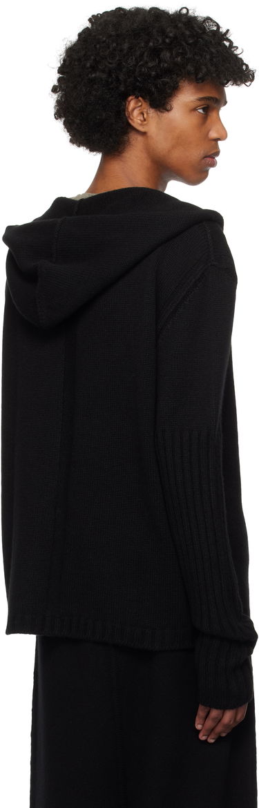 Sweatshirt Rick Owens Rick Owens Hollywood Zipped Knit Hoodie Sort | RU01E5666 KLWS, 2