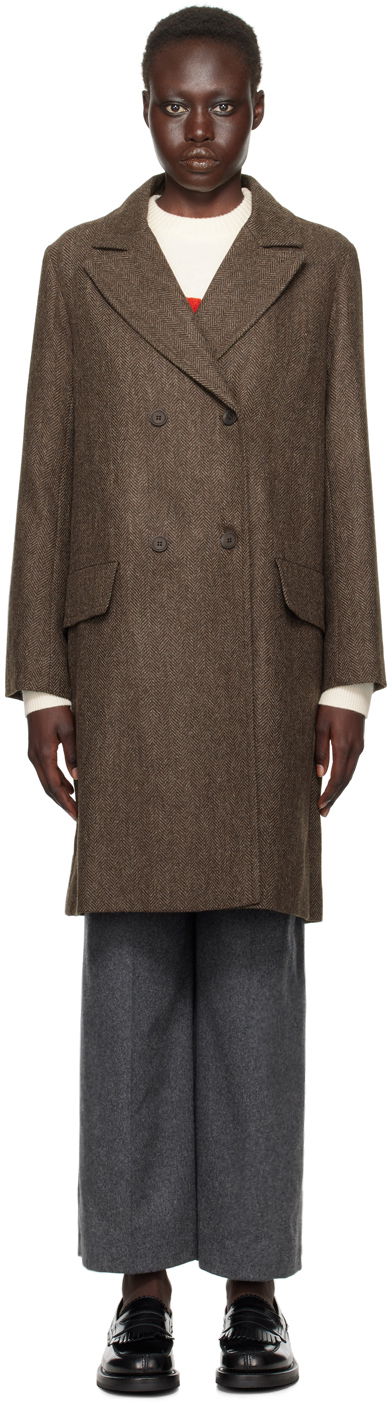 Frakker A.P.C. Coat Double-Breasted Brun | WOARA-F01545, 0