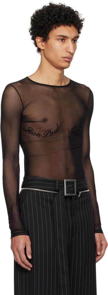 Krop Jean Paul Gaultier Jean Paul Gaultier Signature Mesh Long Sleeve T-Shirt Sort | 25/33-F-TO263I-T005-00, 1