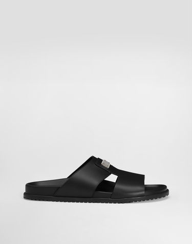 Tilbehør Dolce & Gabbana Dolce & Gabbana Calfskin Slides Sort | A80506A9Q6780999, 0