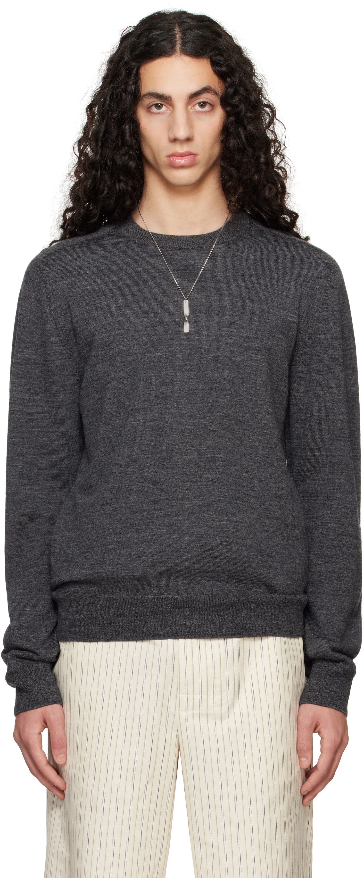 Sweater Maison Margiela Maison Margiela Elbow Patch Sweater Grå | S50HL0041 M13098, 0
