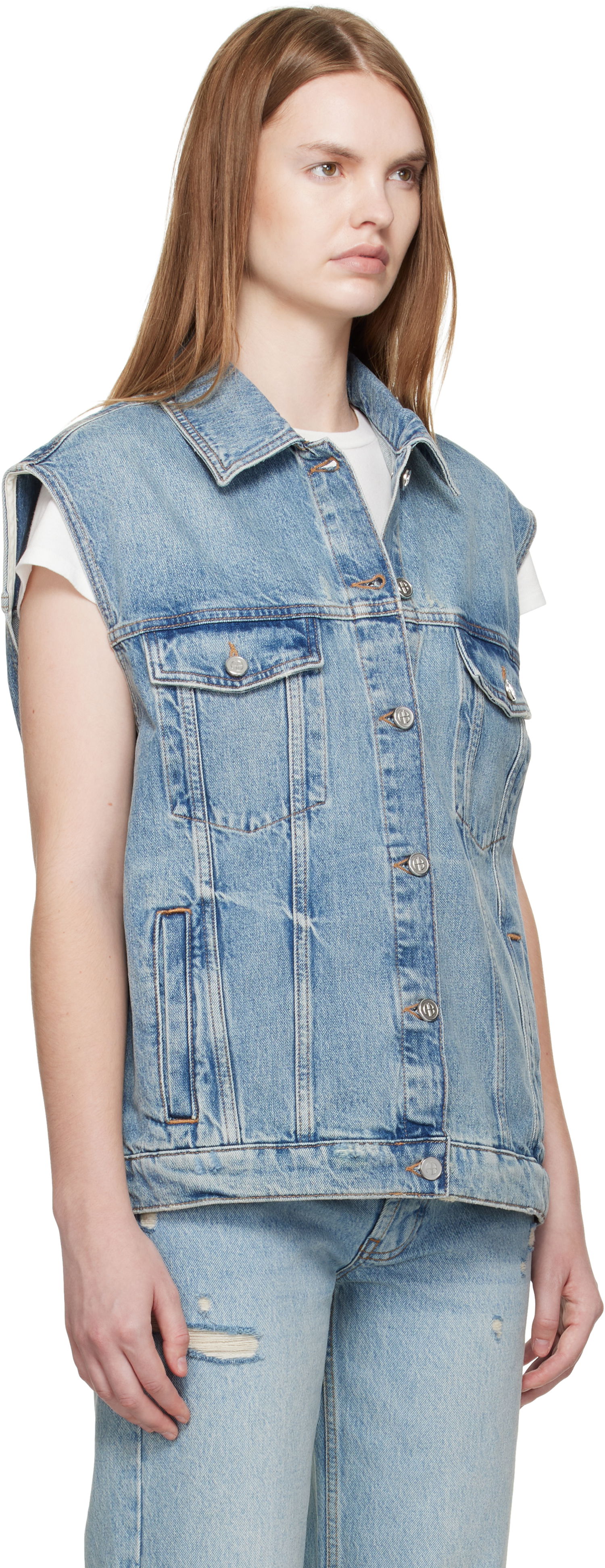Vest Anine Bing ANINE BING Rory Denim Vest Blå | A-01-10857-WHD37, 1