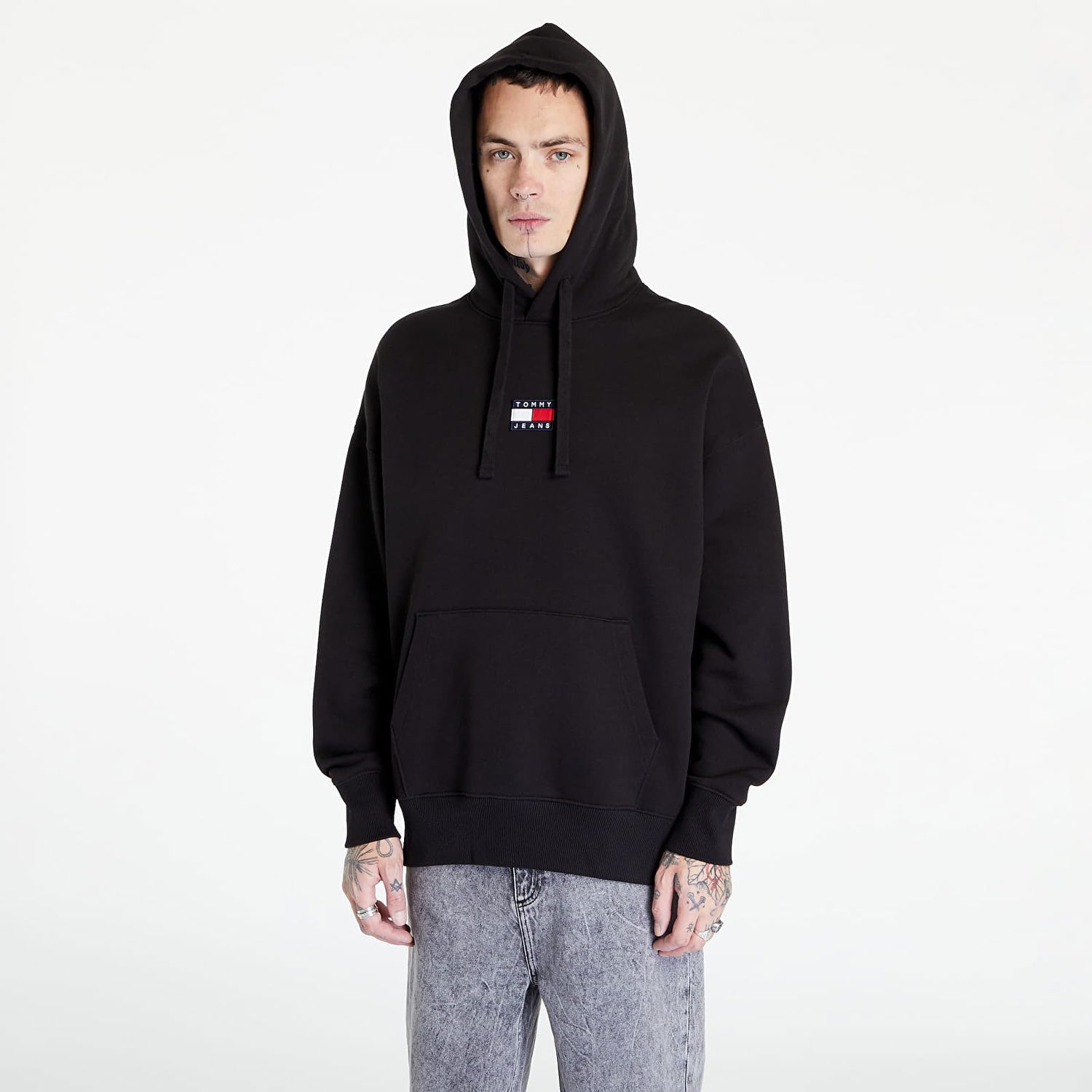Sweatshirt Tommy Hilfiger Badge Hoodie Sort | DM0DM10904 BDS, 0