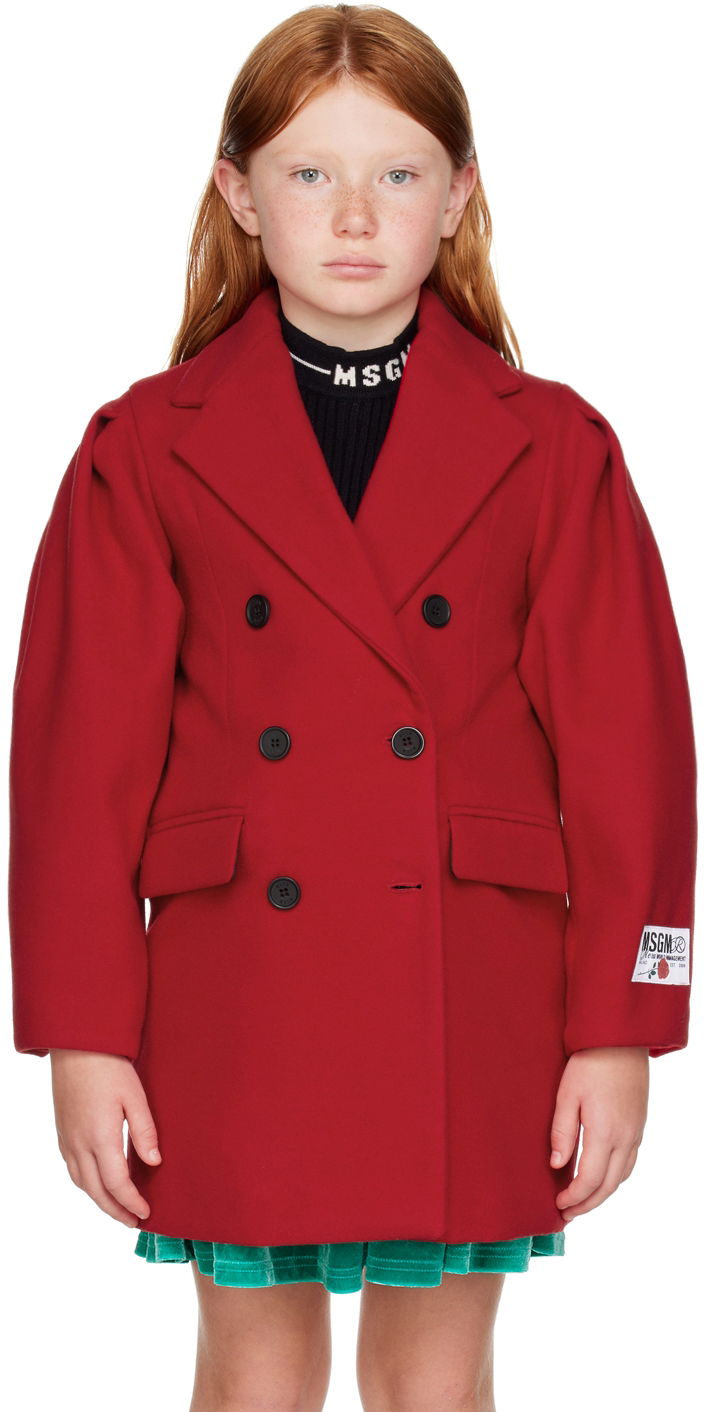 Frakker MSGM MSGM Kids Double-Breasted Coat Rød | MS029142