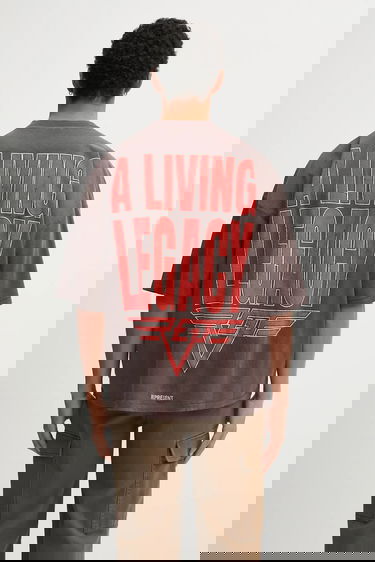 T-shirt Represent Clo Reversible Living Legacy Tour Printed Oversized T-Shirt Grå | MLM100176, 0