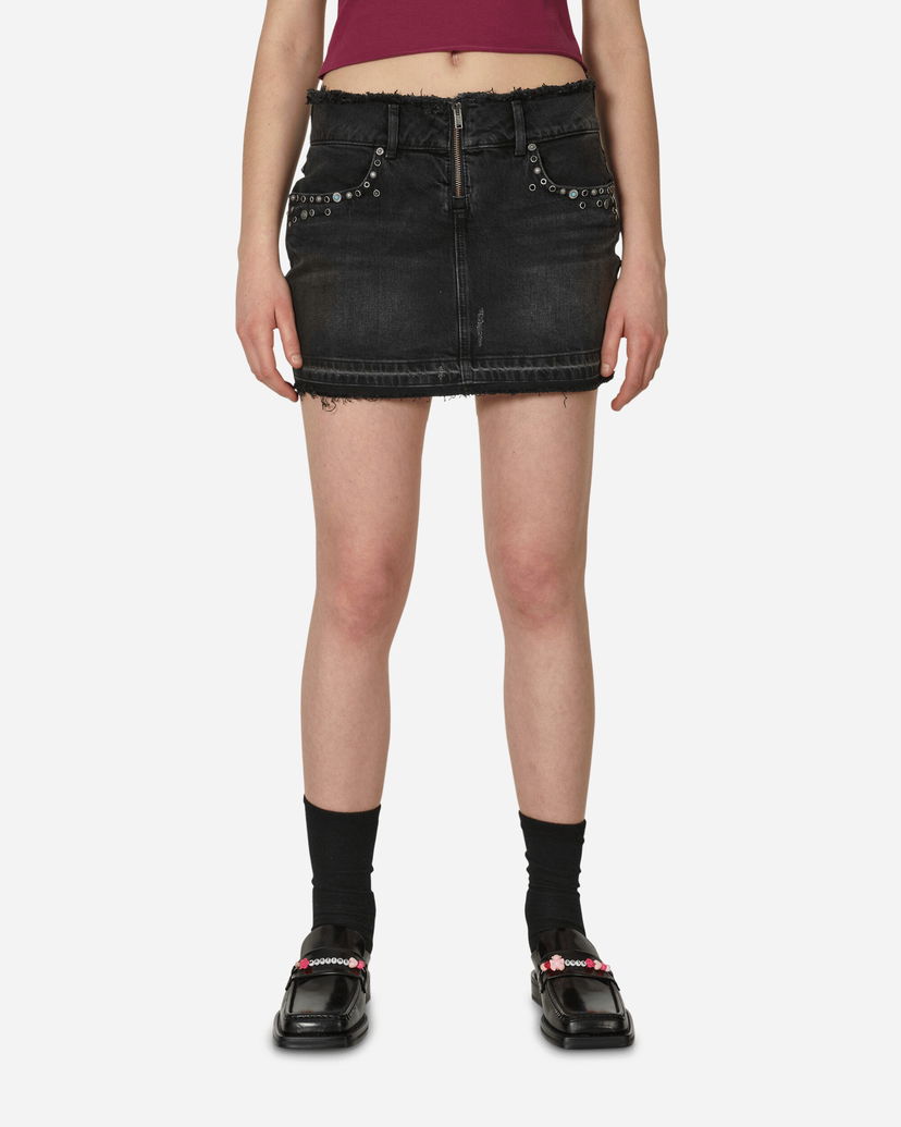 Nederdel GUESS Western Denim Skirt Used Black Wash Sort | W4GU38D5AK0 GUUB