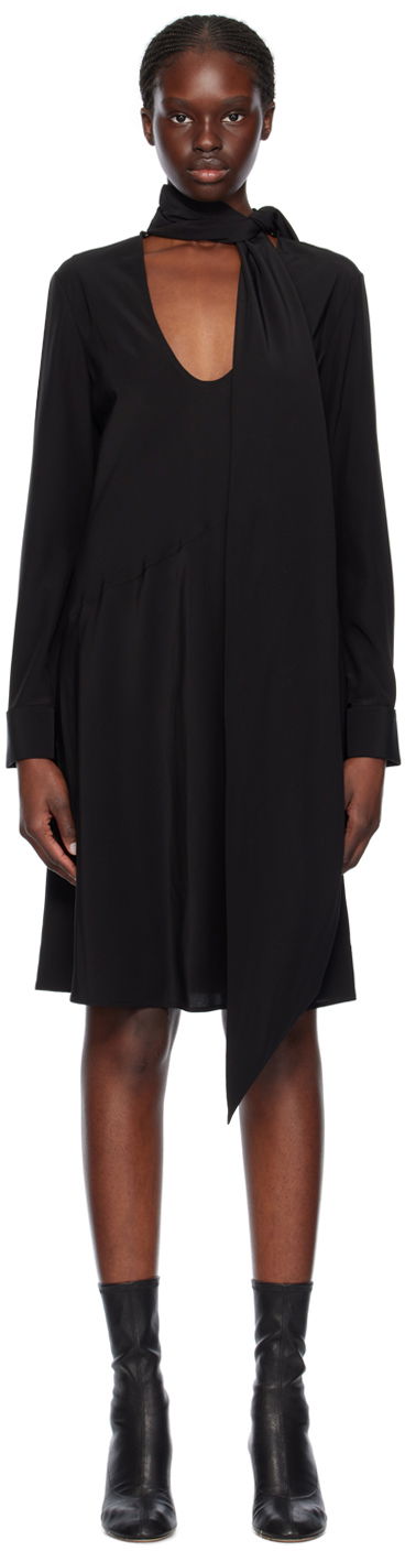 Kjole Helmut Lang Helmut Lang Scarf Midi Dress Sort | O01HW605, 0
