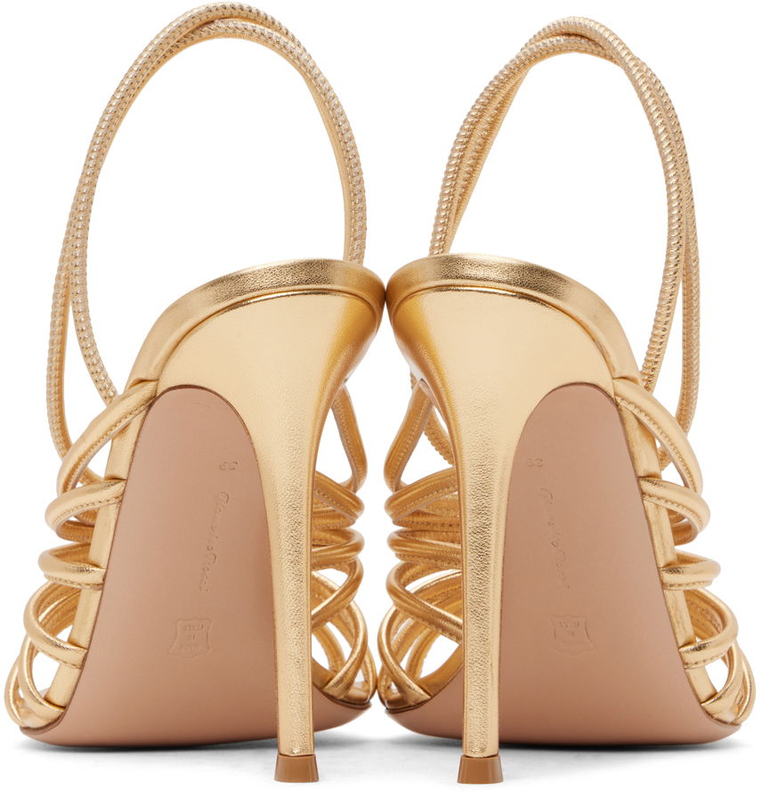 Sneakers og sko Gianvito Rossi Hellen Square Toe Heeled Sandals Metalisk | G32488-15RIC-NPS, 1