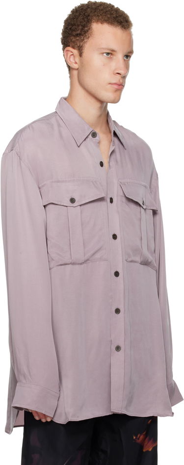 Skjorte Dries Van Noten Oversized Cupro Shirt Lilla | 252-020768-2025, 1