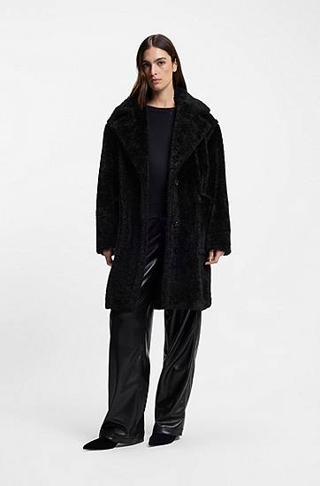 Frakker BOSS Teddy coat with adjustable collar Sort | 50548583, 1