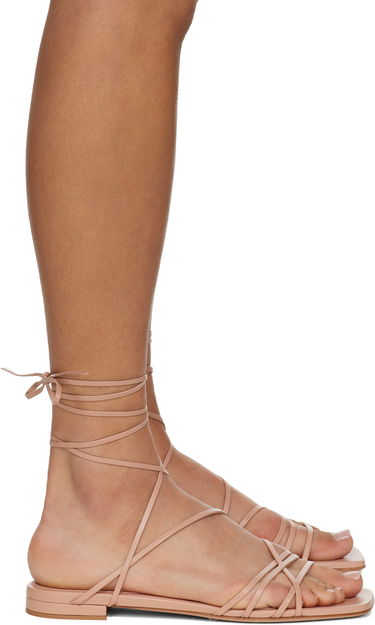 Tilbehør Gianvito Rossi Gianvito Rossi Nappa Lace-Up Sandals Beige | G32508-05RIC-NAP, 0