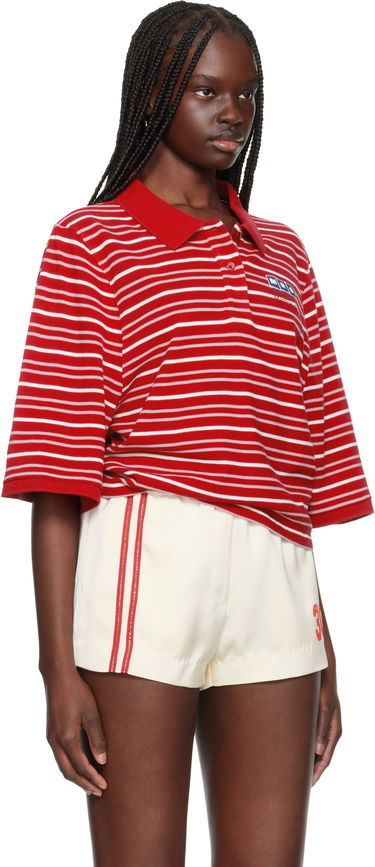 Polo skjorte Martine Rose Martine Rose Shrunken Striped Polo Rød | 659JE02104O, 1