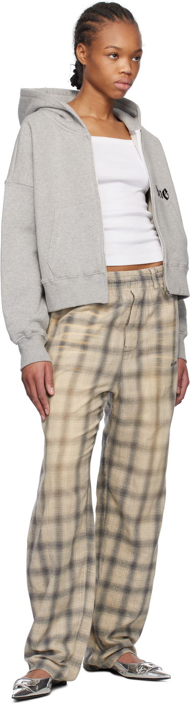 Joggingbukser We11done We11done Washed Checkered Trousers Beige | WD-PT0-25-265-U-GY, 3