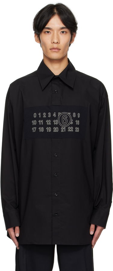 Skjorte Maison Margiela MM6 Maison Margiela Long Sleeve Shirt with Numbers Print Sort | SH0NH0014 M35256, 0