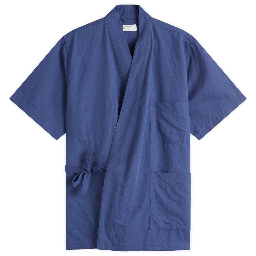 Skjorte Universal Works Kyoto Work Shirt, Size Large Blå | P32047-BLU