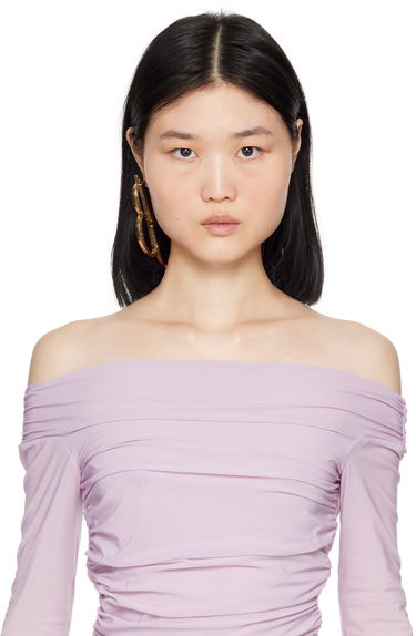 Øreringe Blumarine Crystal-Embellished "B" Monogram Single Earring Metalisk | P444W062A, 2