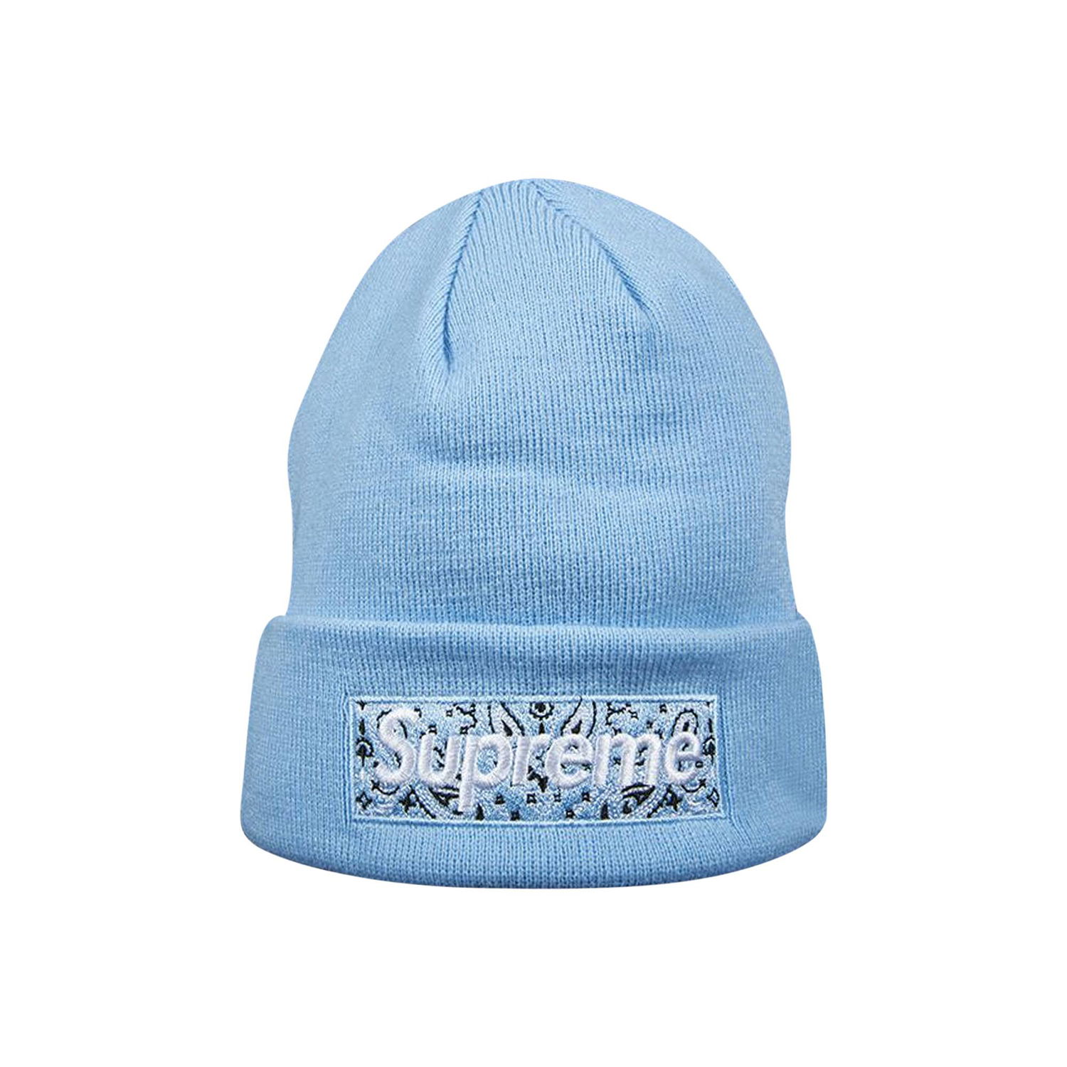 Beanie Supreme New Era x Box Logo Beanie Blå | FW19BN4 LIGHT BLUE, 1