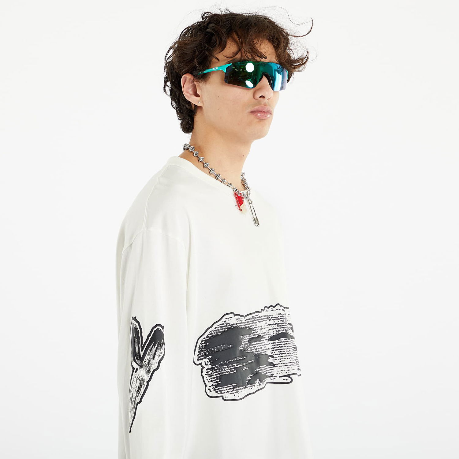 T-shirt Y-3 Graphic Logo Long Sleeve Tee Hvid | IA3112, 0