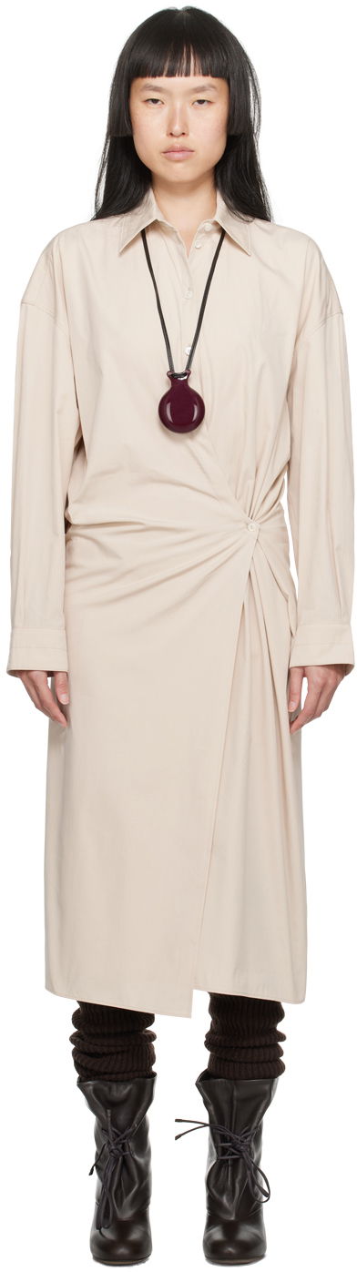 Kjole LEMAIRE Lemaire Twisted Midi Dress Beige | DR1024 LF1106, 0