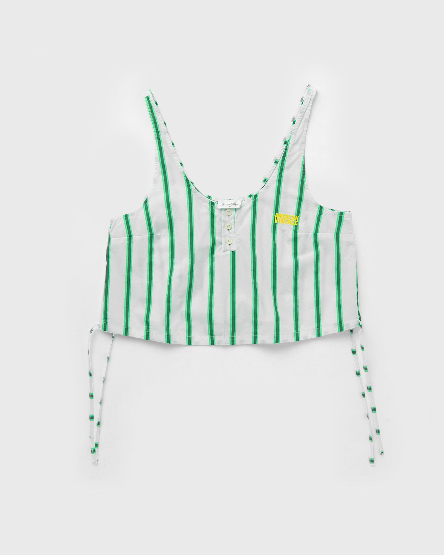 Crop top American Vintage Striped Tie-Side Crop Top Hvid | ZAT07AE25, 1