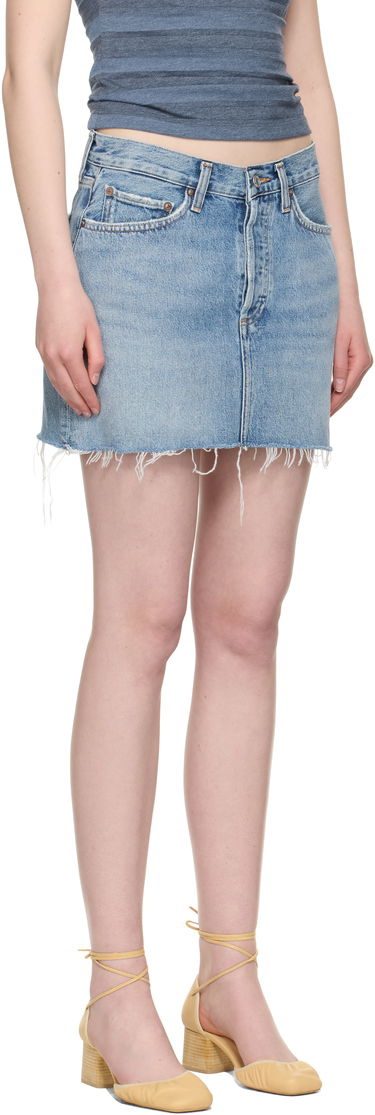 Nederdel AGOLDE AGOLDE V-Waist Denim Miniskirt Blå | A3067-1206, 1